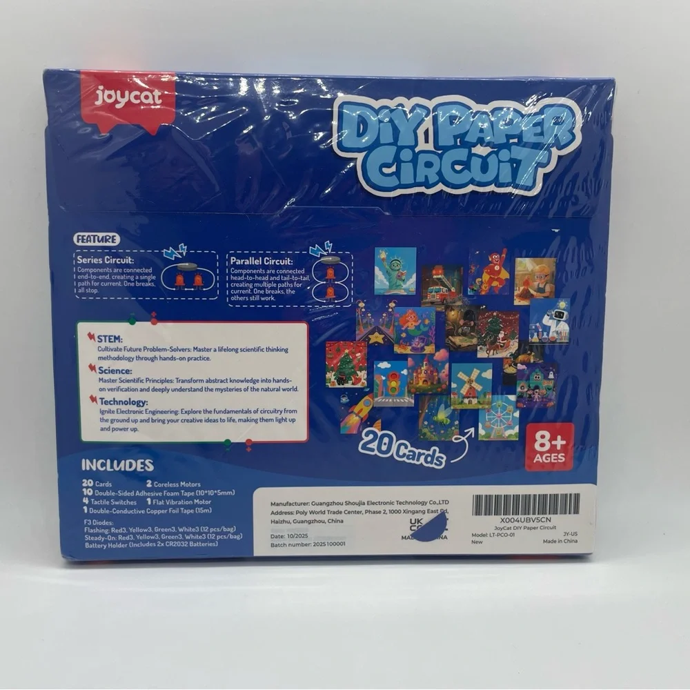 JoyCat DIY Paper Circuit Kit Stem Science Kids Electricity Fun Project Learn NWT